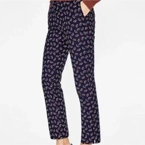 Boden Richmond Ankle Pants Trousers Cropped Rainbow Navy Blue Maroon Size 8P